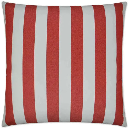 Outdoor Café Stripe Pillow - Red-Outdoor Pillows-D.V. Kap-LOOMLAN