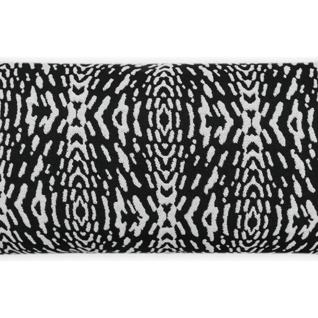 Outdoor Riff Lumbar Pillow - Ebony-Outdoor Pillows-D.V. Kap-LOOMLAN
