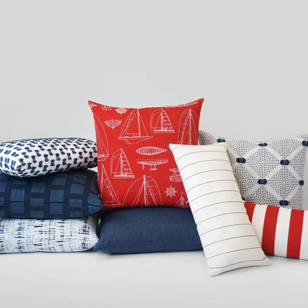Outdoor Sailing Pillow - Red-Outdoor Pillows-D.V. Kap-LOOMLAN