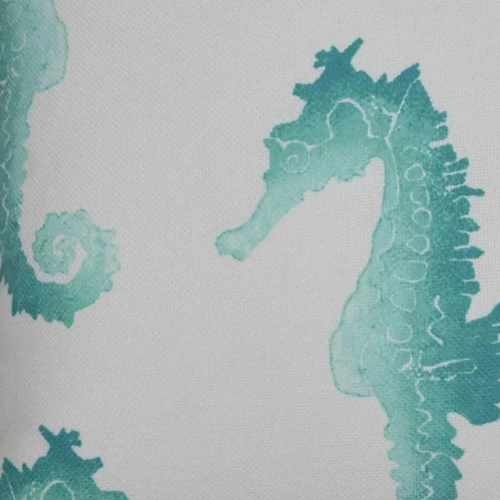 Outdoor Seahorse Pillow - Turquoise-Outdoor Pillows-D.V. Kap-LOOMLAN