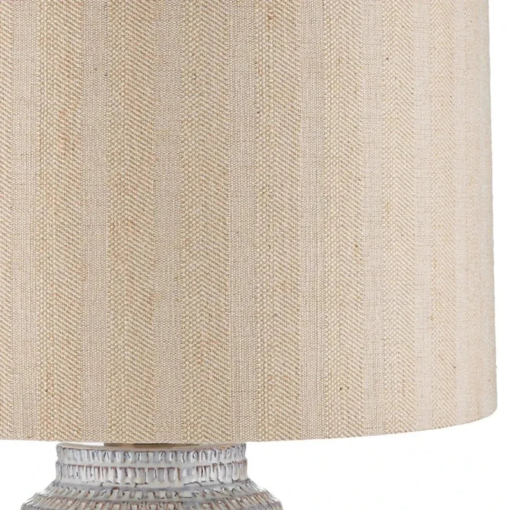 Owen Rustic Ceramic Antique Brass Table Lamp - LOOMLAN - Currey & Co - Table Lamps