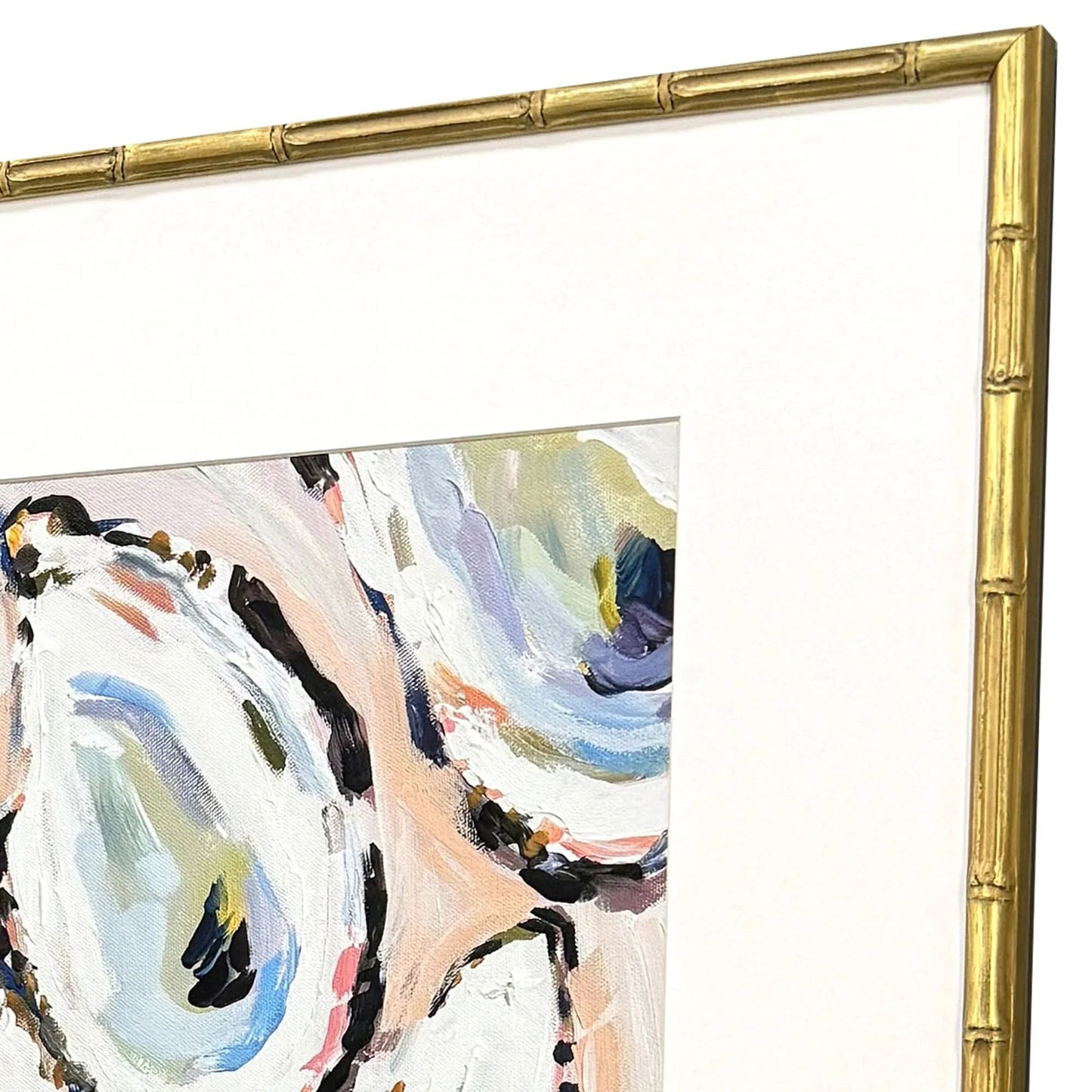 Oyster Shells Wood Frame Blue Canvas Art 2PC