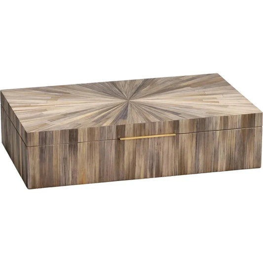 Palm Marquetry Decorative Box - LOOMLAN - Jamie Young - Boxes & Bowls