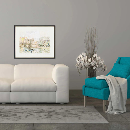 Paris Le Place Dauphine Wood Frame Multi Canvas Art