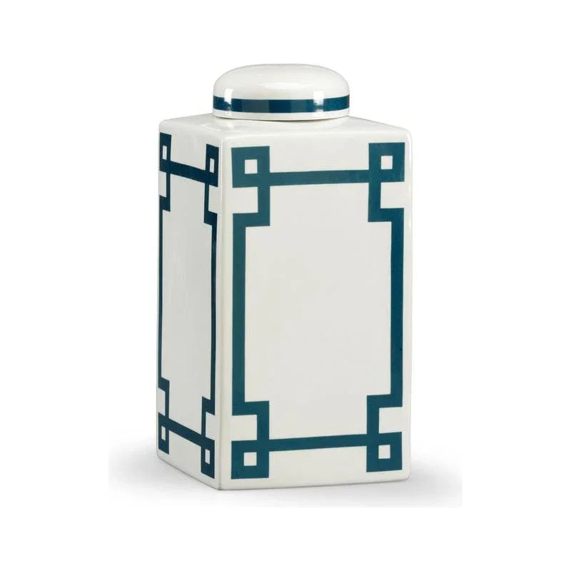 Parquetry Turquoise Glazed Porcelain Vase - LOOMLAN - Chelsea House - Vases & Jars
