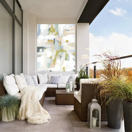 Pastel Abstract Indoor Outdoor Wall Art - LOOMLAN - LOOMLAN - Canvas Art