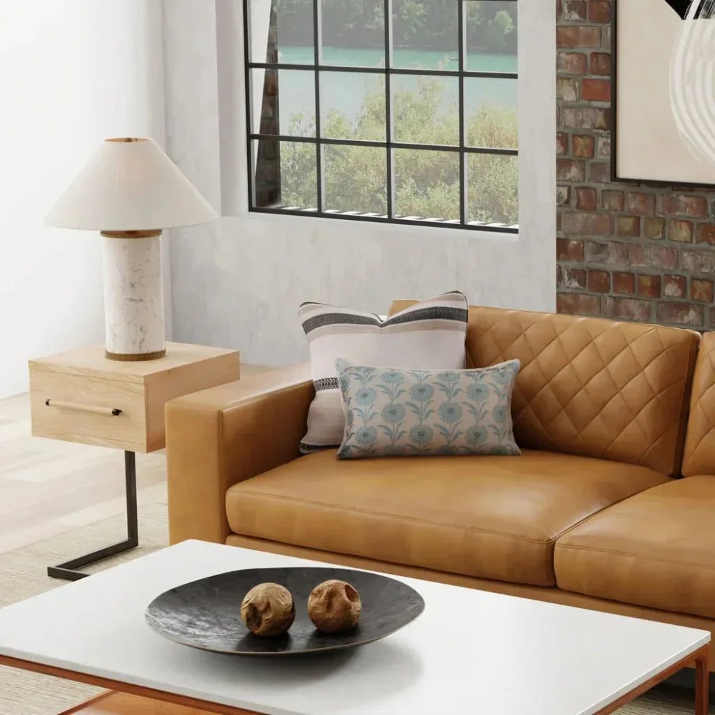 LOOMLAN Paula Green Lumbar Pillow For Outdoors