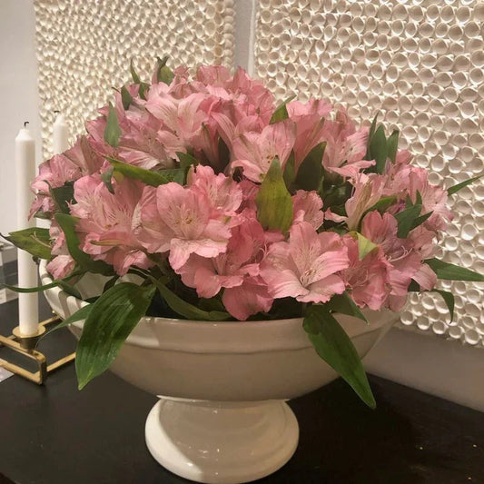 Pedestal Porcelain White Centerpiece Bowl - LOOMLAN - Chelsea House - Boxes & Bowls