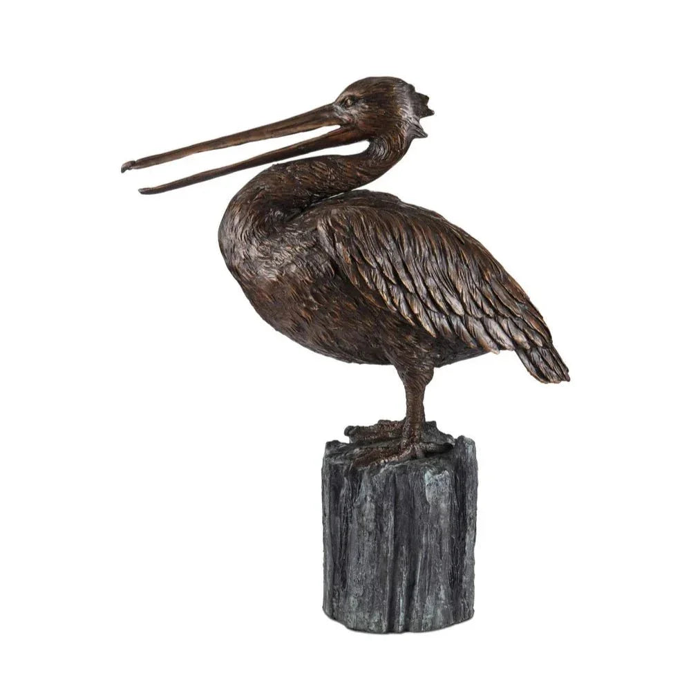 Pelican Elegant Bronze Finish Sculpture - LOOMLAN - Currey & Co - Statues & Sculptures