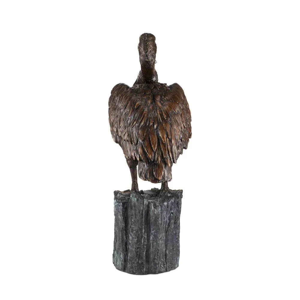 Pelican Elegant Bronze Finish Sculpture - LOOMLAN - Currey & Co - Statues & Sculptures