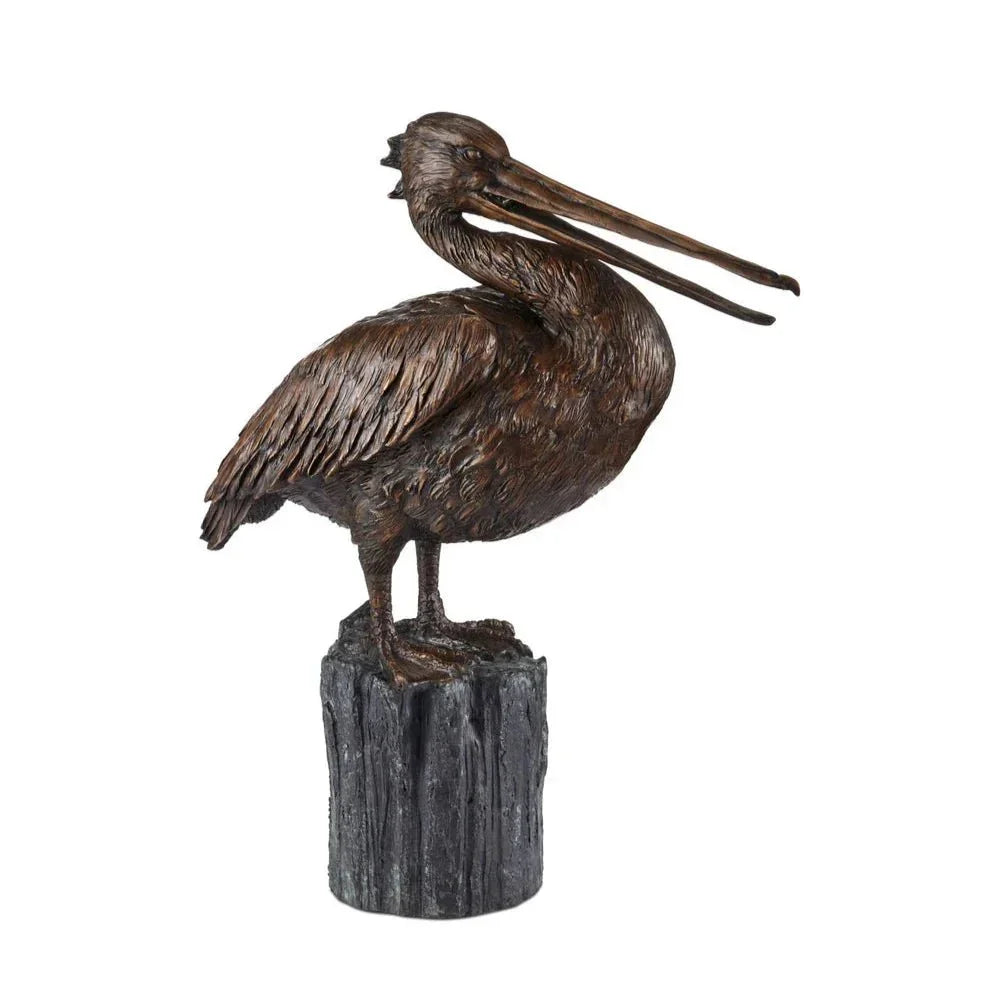 Pelican Elegant Bronze Finish Sculpture - LOOMLAN - Currey & Co - Statues & Sculptures