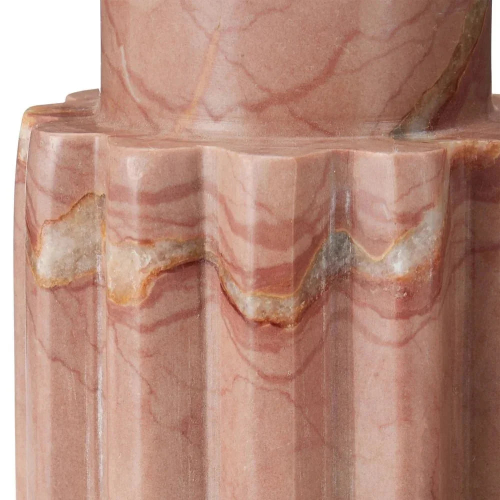 Penrose Pink Marble Candle Holders 2PC - LOOMLAN - Currey & Co - Candle Holders