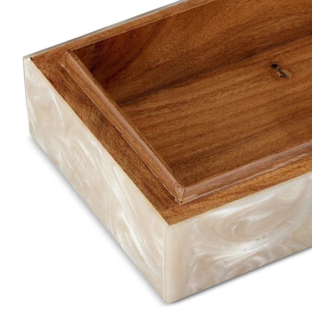 Perlas Swirl Box Set of 2 - LOOMLAN - Currey & Co - Boxes & Bowls