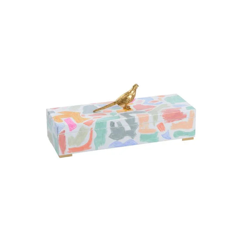 Pheasant Vibrant Hand Painted Colored Box - LOOMLAN - Chelsea House - Boxes & Bowls