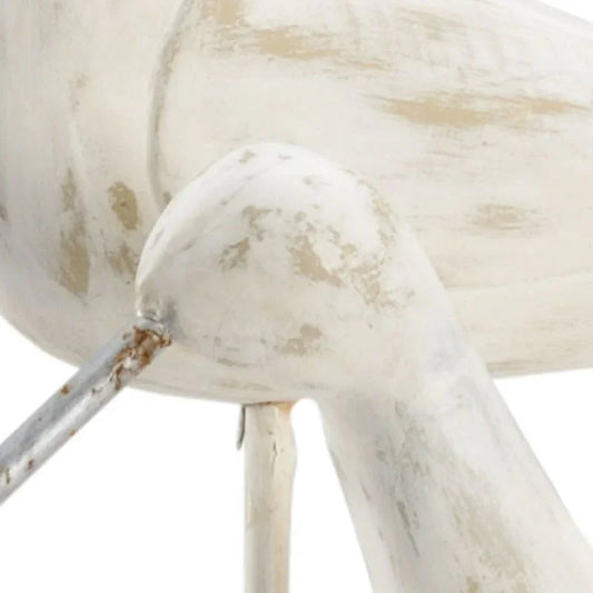 Pier Mango Wood White Bird Sculpture - LOOMLAN - Wildwood - Statues & Sculptures
