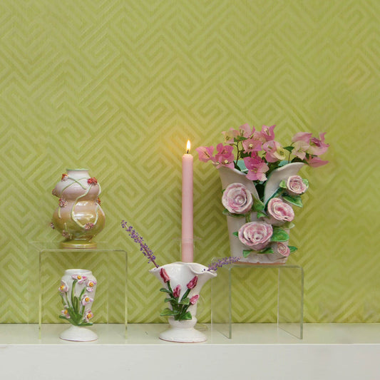 Pink Tulips Design Ceramic Outdoor Vase