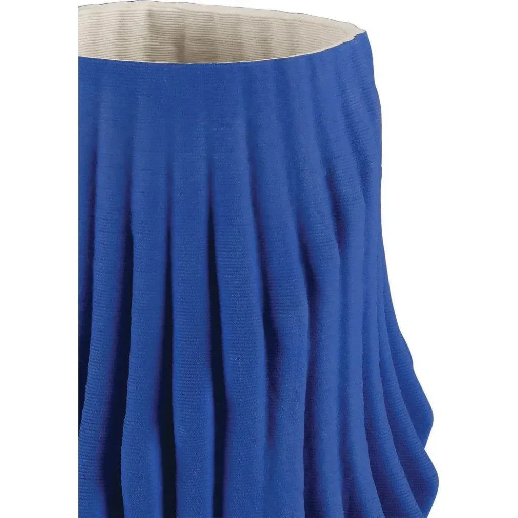 16.74 in. Pleat Porcelain Blue Vase - LOOMLAN - Currey & Co - Vases & Jars