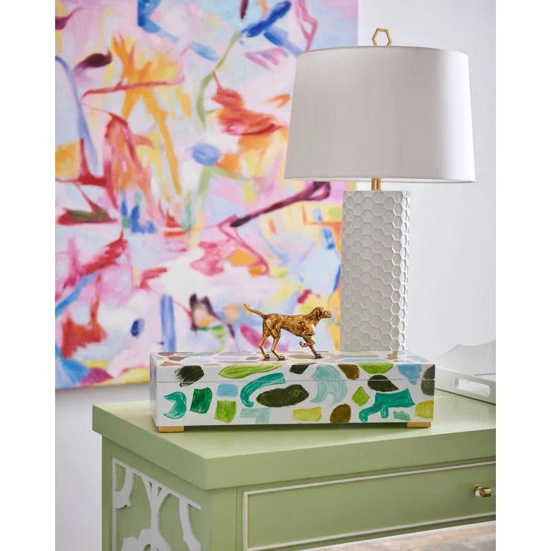 Pointer Hand Painted Multicolor Wooden Box - LOOMLAN - Chelsea House - Boxes & Bowls