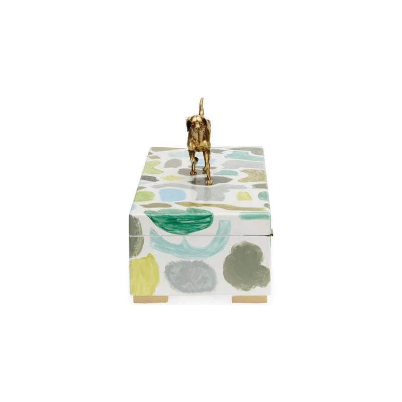 Pointer Hand Painted Multicolor Wooden Box - LOOMLAN - Chelsea House - Boxes & Bowls