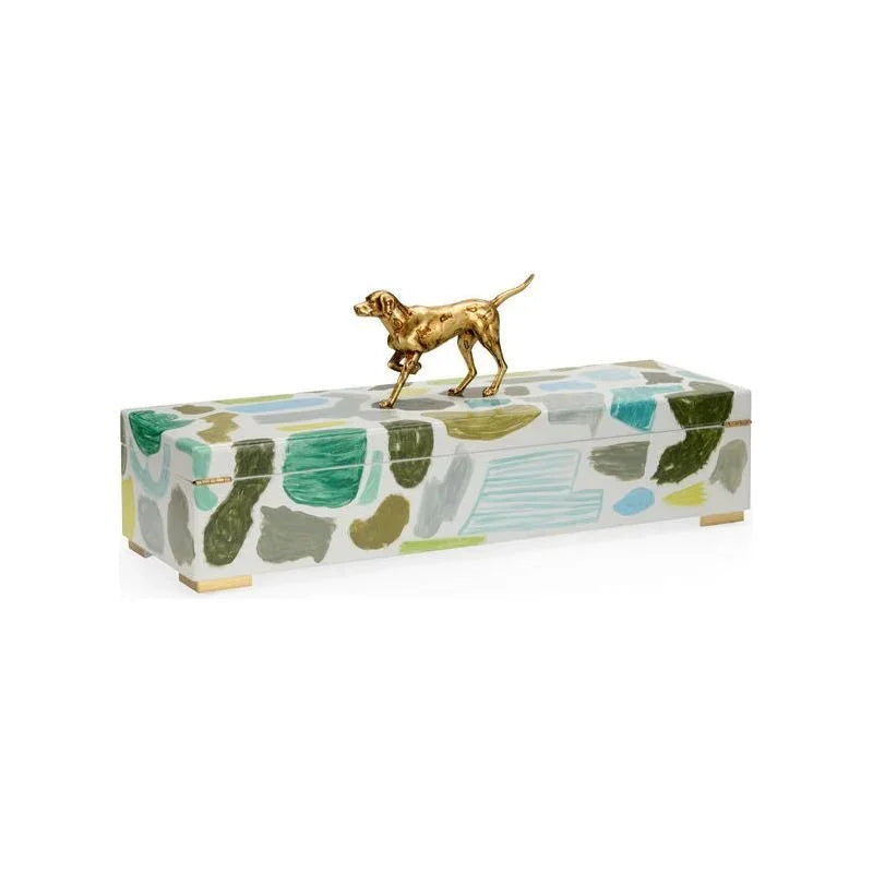 Pointer Hand Painted Multicolor Wooden Box - LOOMLAN - Chelsea House - Boxes & Bowls
