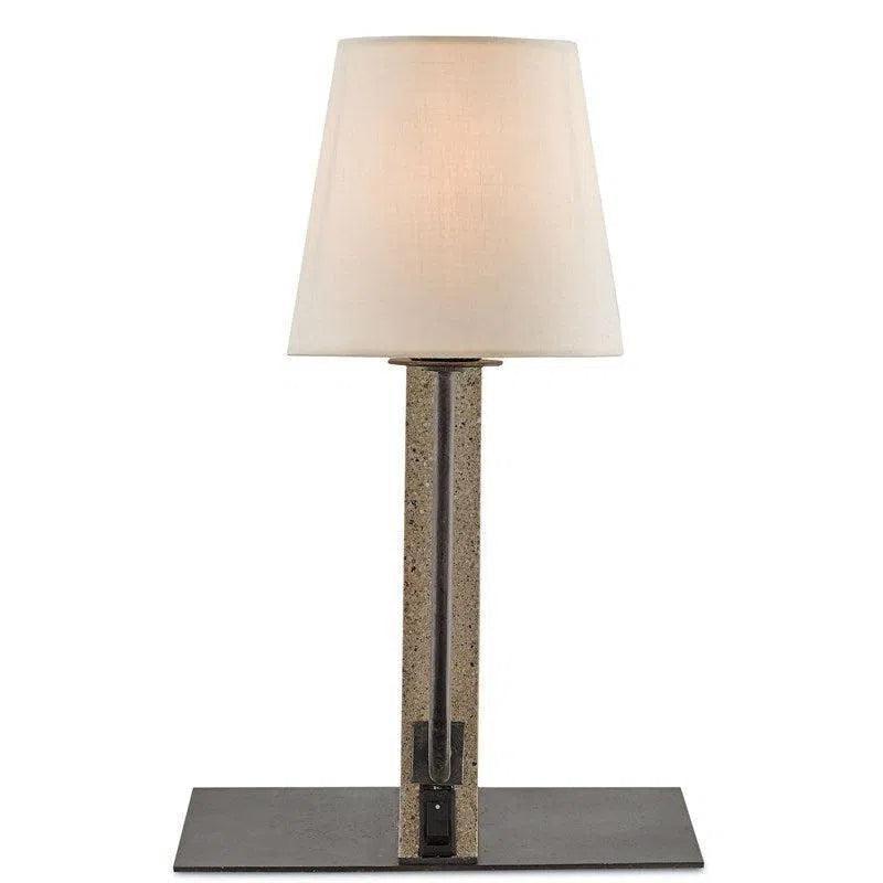 Polished Concrete Aged Steel Oldknow Table Lamp - LOOMLAN - Currey & Co - Table Lamps