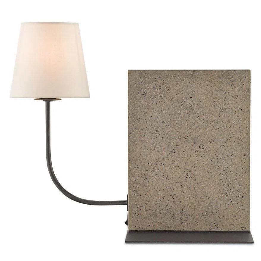 Polished Concrete Aged Steel Oldknow Table Lamp - LOOMLAN - Currey & Co - Table Lamps
