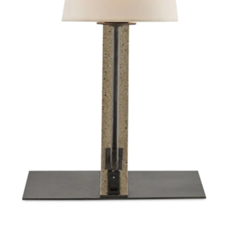 Polished Concrete Aged Steel Oldknow Table Lamp - LOOMLAN - Currey & Co - Table Lamps