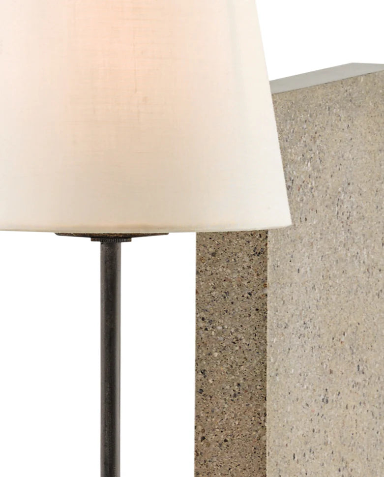 Polished Concrete Aged Steel Oldknow Table Lamp - LOOMLAN - Currey & Co - Table Lamps
