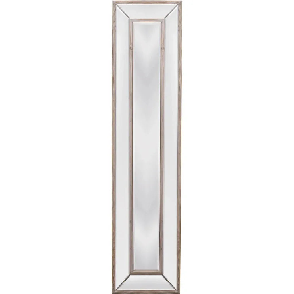 Pompano Wood Brown Vertical Floor Mirror-Floor Mirrors-Bassett Mirror-LOOMLAN