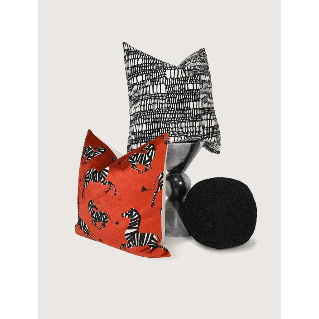 D.V. Kap Poodle Ball Black Throw Pillow With Insert