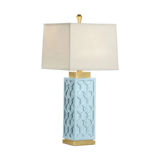 Portico Stone Made Blue Table Lamp - LOOMLAN - Wildwood - Table Lamps