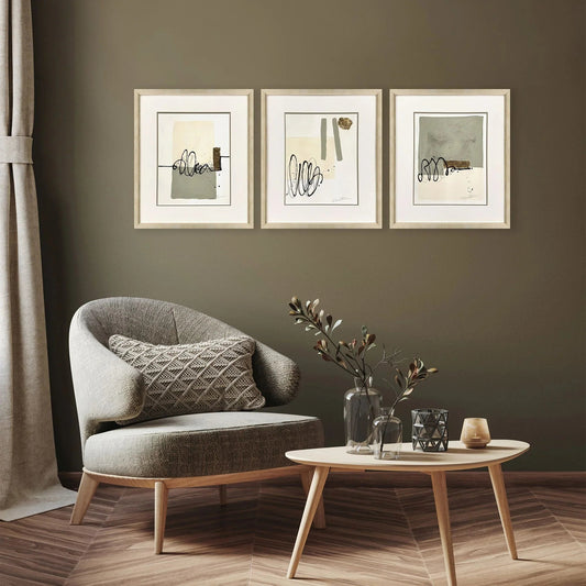 Private Property Wood Frame Green Canvas Art 3PC