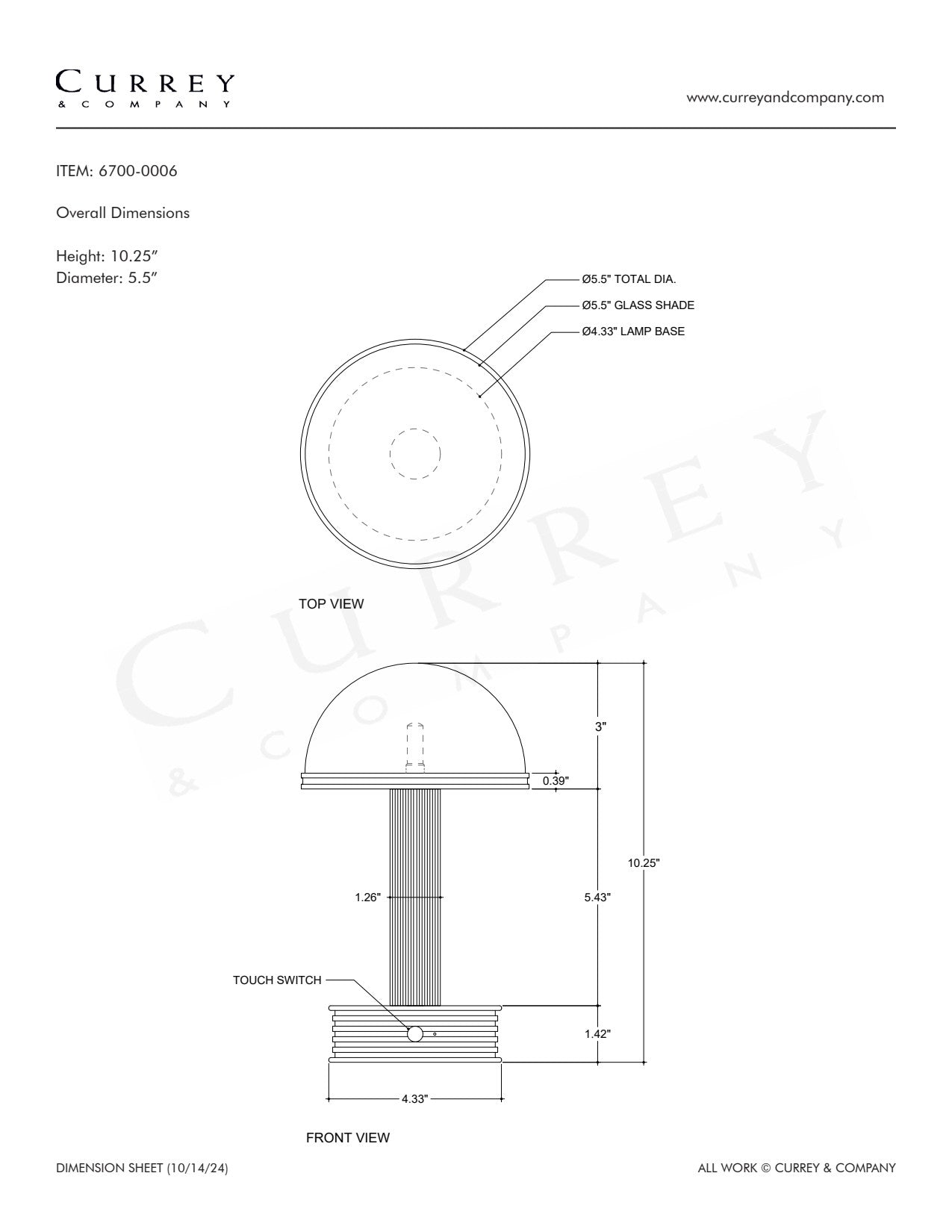 Promenade Brass Cordless Table Lamp
