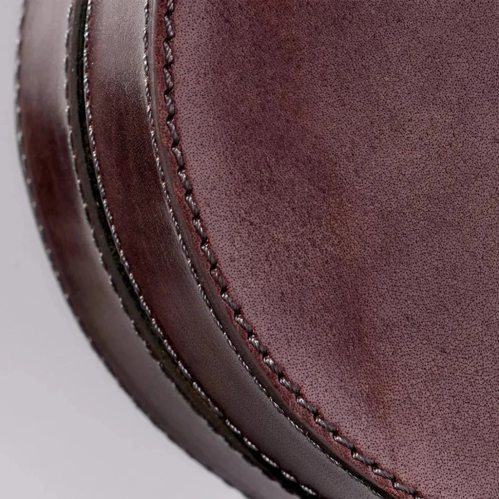 Quadrant Leather Round Wall Mirror by Jamie Young - LOOMLAN - Jamie Young - Wall Mirrors