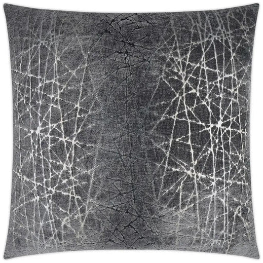 Questa Glam Abstract Grey Silver Large Throw Pillow - LOOMLAN - D.V. Kap - Throw Pillows