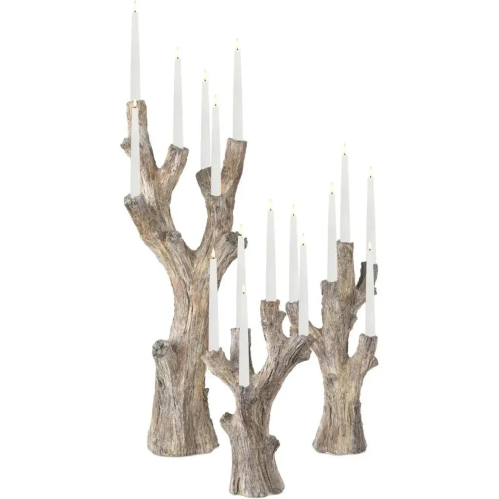 31" Rafaela Flameless/LED Candelabra Sculpture - LOOMLAN - Currey & Co - Candle Holders