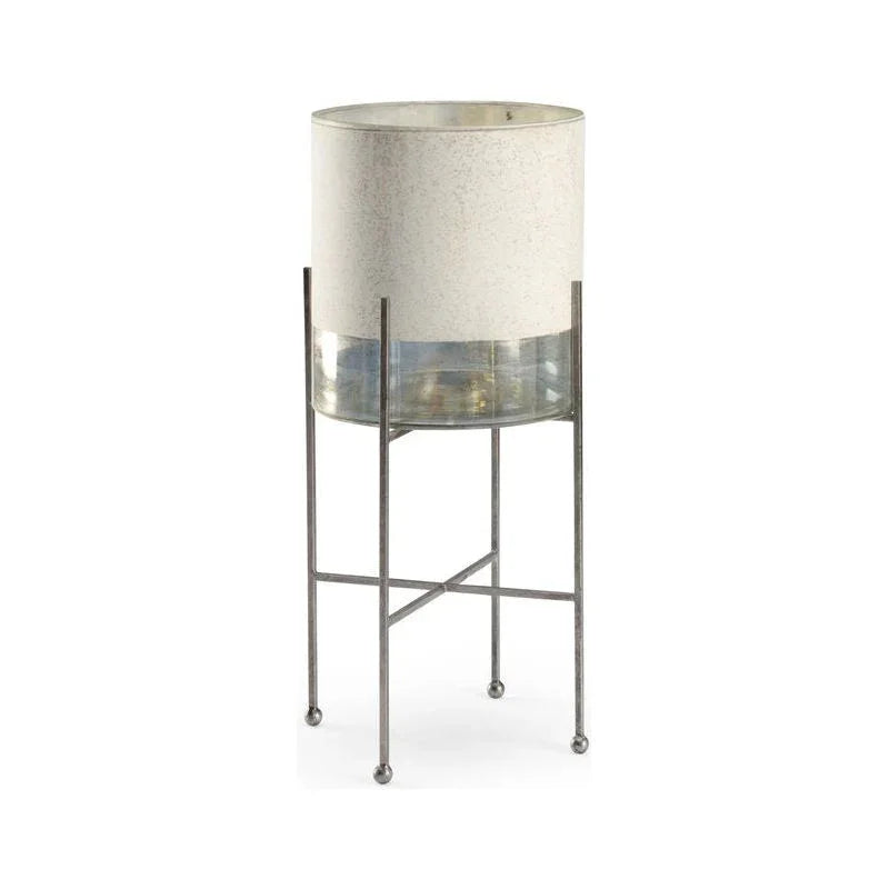 Ragsdale Rustic Silver Trim Patio Candleholder - LOOMLAN - Chelsea House - Candle Holders