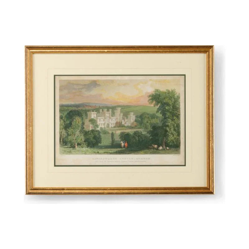 Ravensworth Castle Gold Framed Artwork-Framed Wall Art-Chelsea House-LOOMLAN