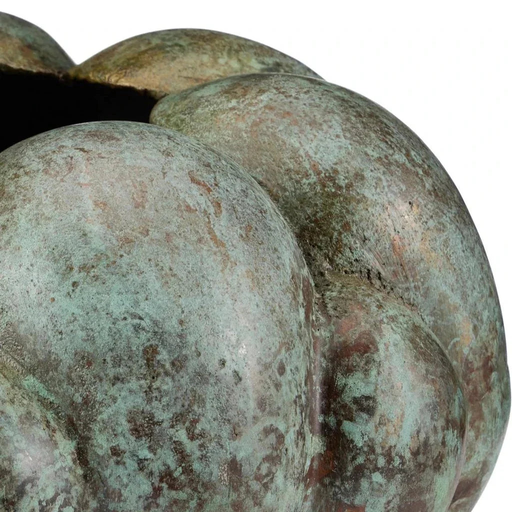 Raw Patina Cast Aluminum Rotterdam Bowl - LOOMLAN - Currey & Co - Boxes & Bowls