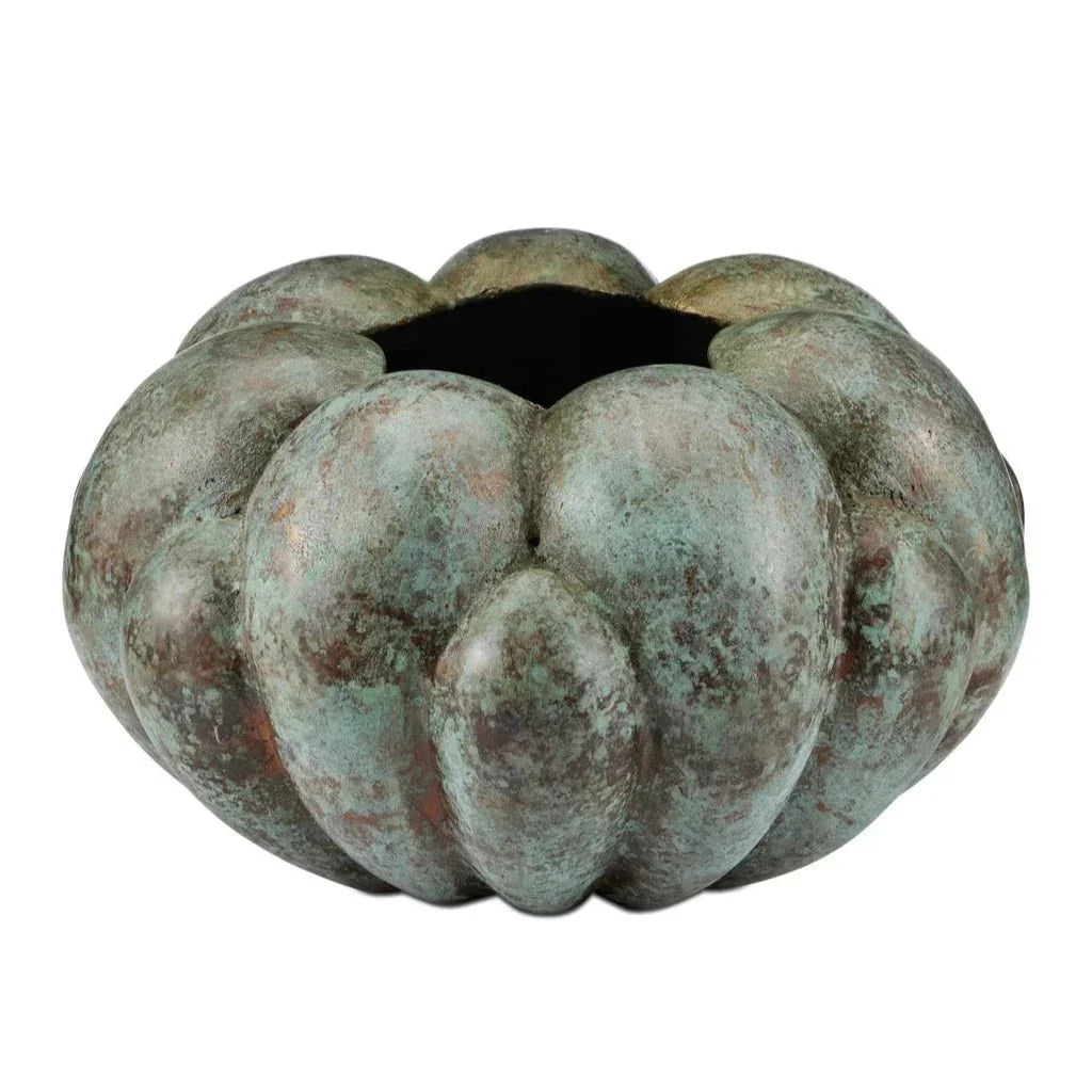 Raw Patina Cast Aluminum Rotterdam Bowl - LOOMLAN - Currey & Co - Boxes & Bowls