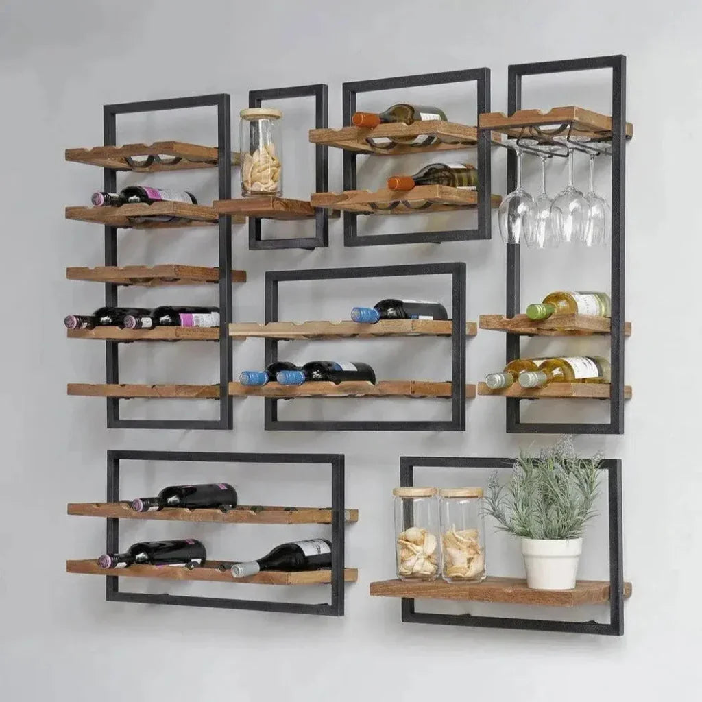 Reclaimed Teak Wall Shelf Brown Type A Mix & Match - LOOMLAN - LH Imports - Wall Shelves & Ledgers