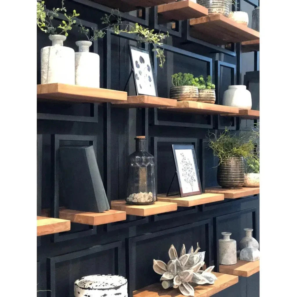 Reclaimed Teak Wall Shelf Brown Type C Mix & Match - LOOMLAN - LH Imports - Wall Shelves & Ledgers