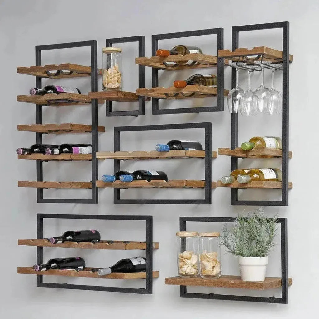 Reclaimed Teak Wall Shelf Brown Type C Mix & Match - LOOMLAN - LH Imports - Wall Shelves & Ledgers