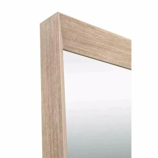 Rectangle Bevel Floor Mirror Natural Gray Acacia-Floor Mirrors-Essentials For Living-LOOMLAN