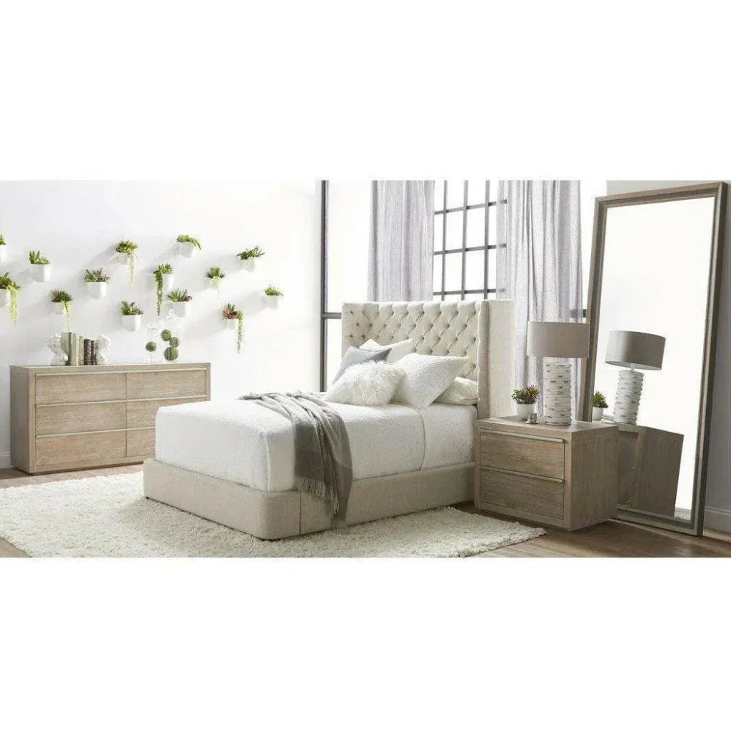 Rectangle Floor Caden Mirror Cream Pine Gray Pine-Floor Mirrors-Essentials For Living-LOOMLAN