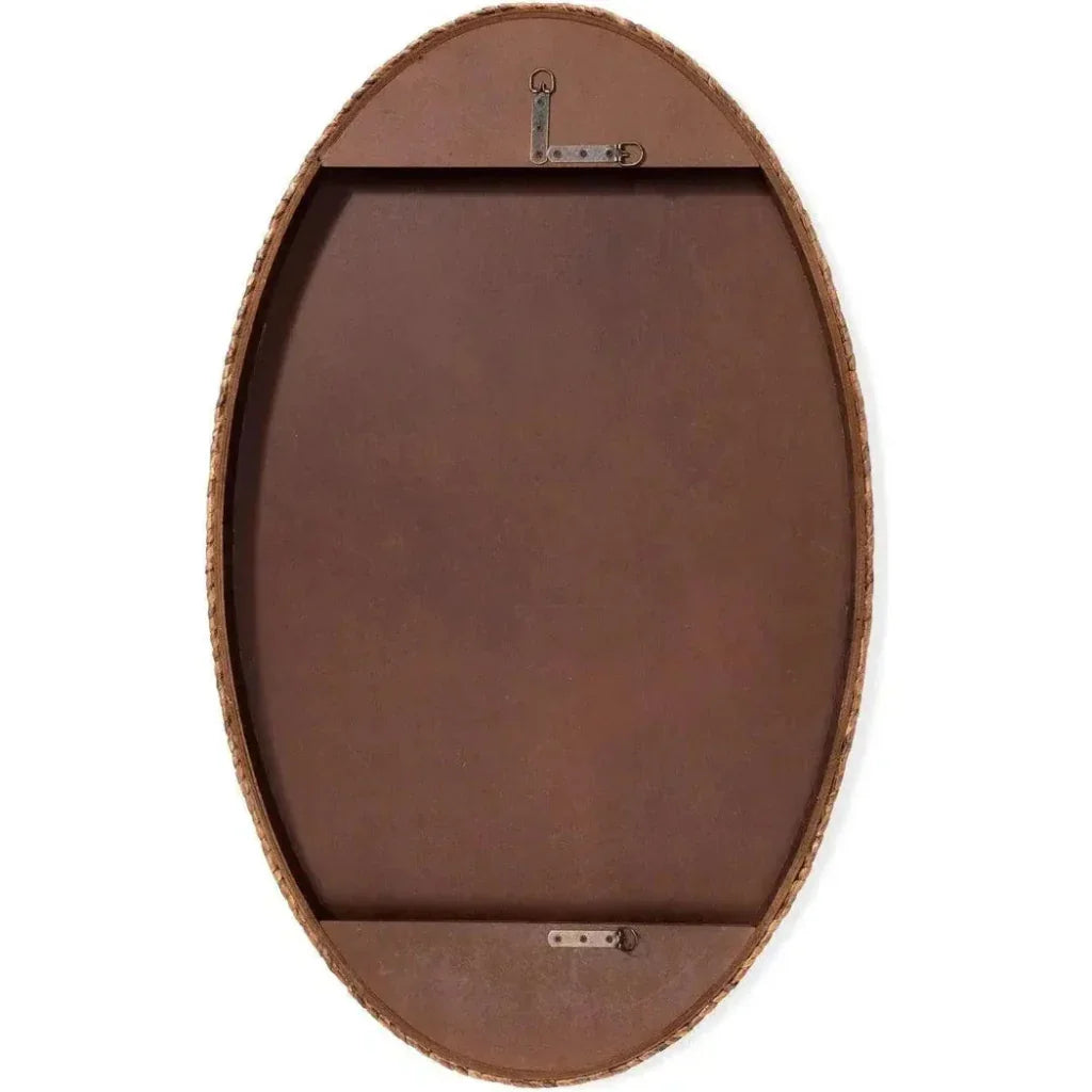 Reversible Corngrass Braided Oval Wall Mirror - LOOMLAN - Jamie Young - Wall Mirrors