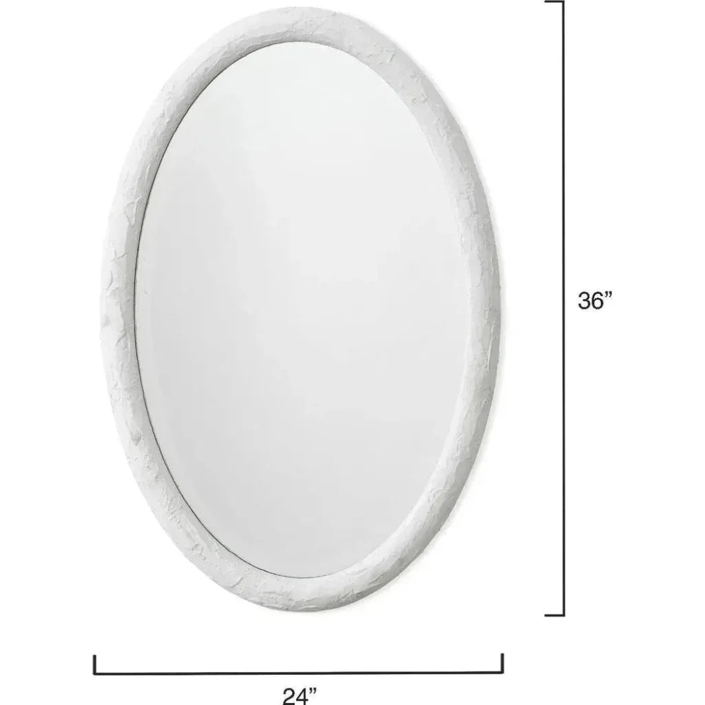 Reversible White Polyresin Ovation Oval Wall Mirror - LOOMLAN - Jamie Young - Wall Mirrors