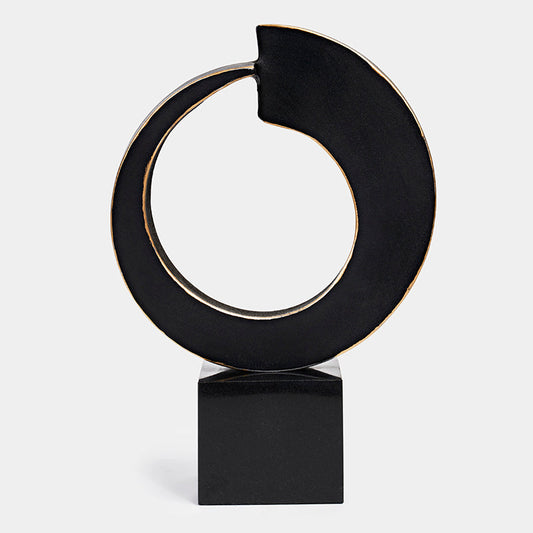 Riley Ring Aluminum Black Sculpture