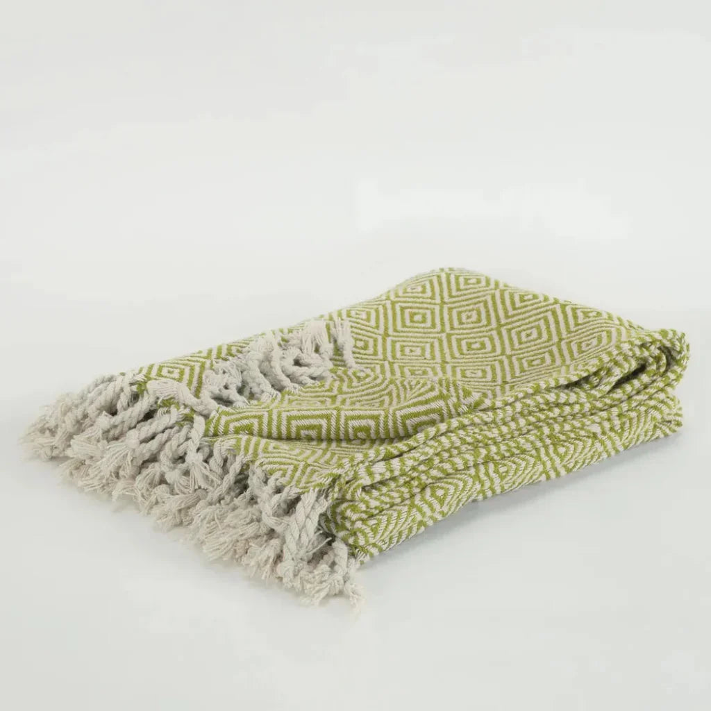 Rio Diamond Pattern Cotton Throw Blanket - LOOMLAN - LOOMLAN - Throw Blankets