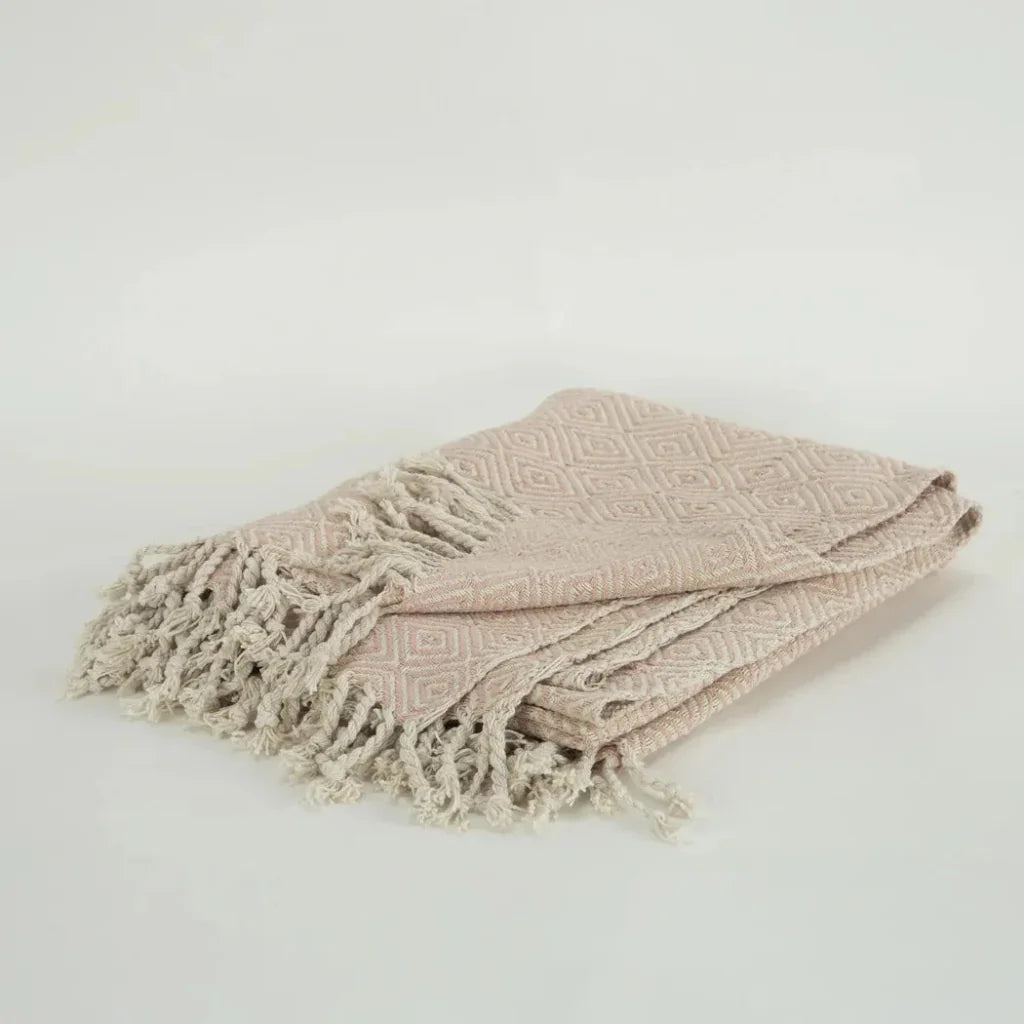 Rio Diamond Pattern Cotton Throw Blanket - LOOMLAN - LOOMLAN - Throw Blankets